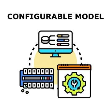 Configurable model system setting up data management Ilustração Stock
