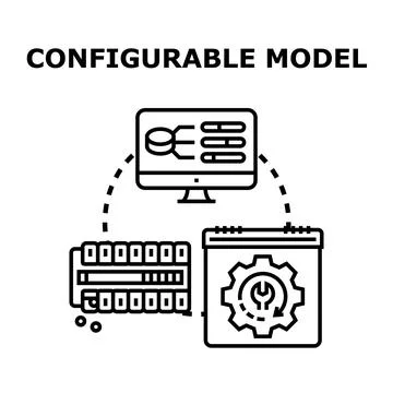 Configurable model system setting up data management Ilustração Stock