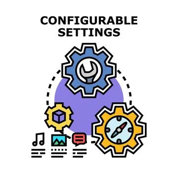 Configurable settings managing customizable digital options Illustrazione stock