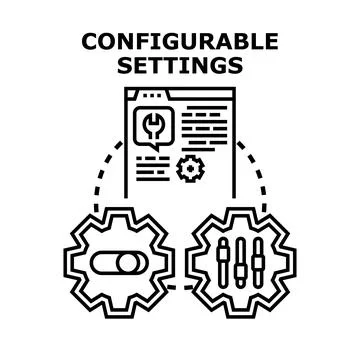 Configurable settings option selecting process vector Stock Illustration