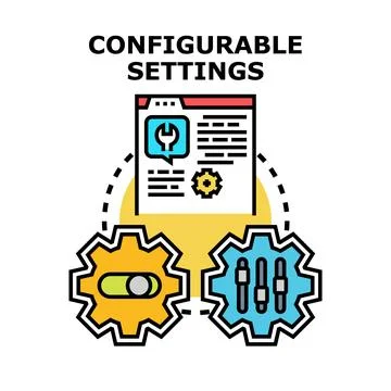 Configurable settings option selecting process vector Stock Illustration