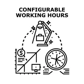 Configurable working hours concept vector illustration Stock Illustration