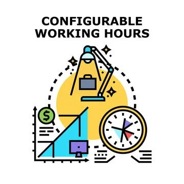 Configurable working hours concept vector illustration Stock Illustration