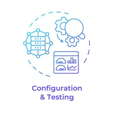Configuration and testing blue gradient concept icon Stock Illustration