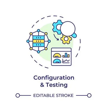 Configuration and testing multi color concept icon Stock-Illustration