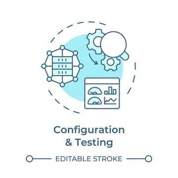 Configuration and testing soft blue concept icon Stock Illustration