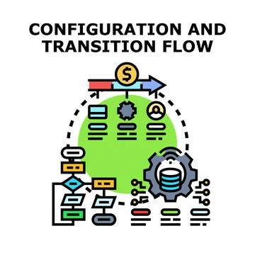 Configuration and transition flow diagram illustrating business process Stock Illustration