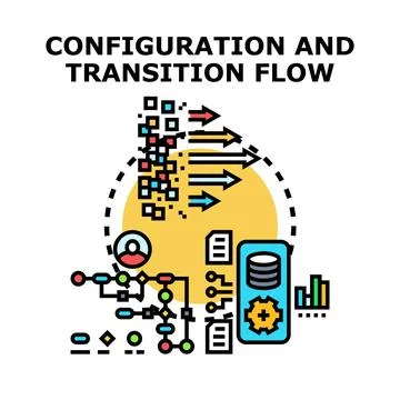 Configuration and transition flow process concept Stock Illustration