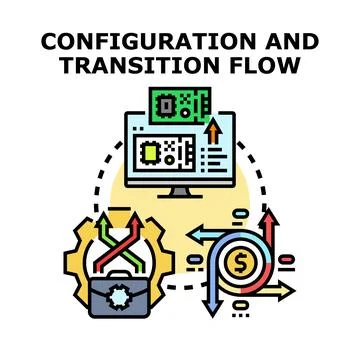 Configuration and transition flow process strategy system 스톡 일러스트