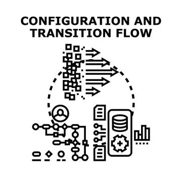 Configuration and transition flow process concept Stock Illustration
