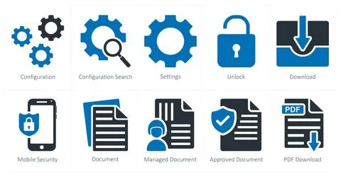 Configuration, configuration search, settings Stock Illustration