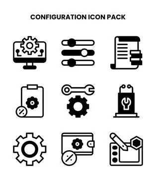 Configuration DuoTone UI Icons Pack Stock Illustration