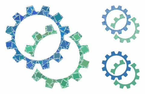 Configuration gears Composition Icon of Raggy Elements Illustrazione stock