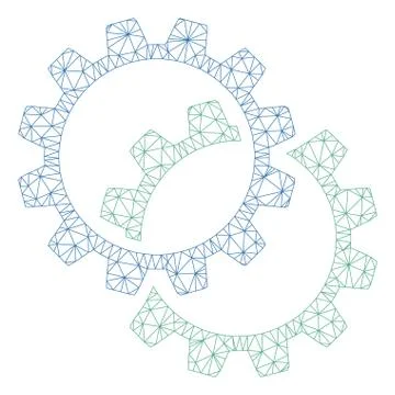 Configuration Gears Polygonal Frame Vector Mesh Illustration Stock-Illustration