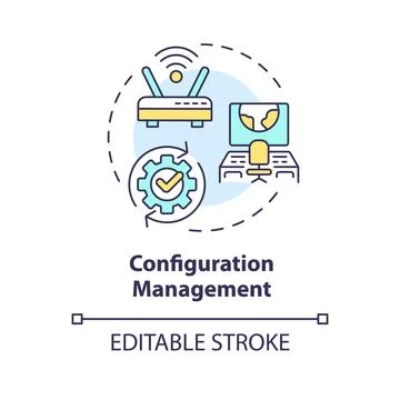 Configuration management multi color concept icon Illustrazione stock