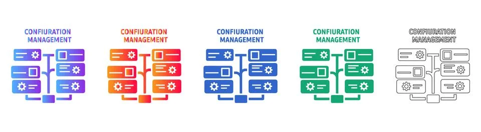 Configuration Management System Icons Stock Illustration