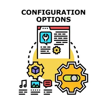Configuration options managing application settings concept 库存插图