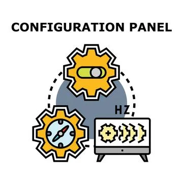 Configuration panel controlling settings and parameters illustration イラスト素材