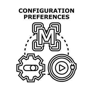 Configuration preferences adjusting settings and options icon Stock Illustration