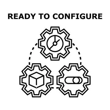 Configuration settings adjusting for customization process Stock Illustration