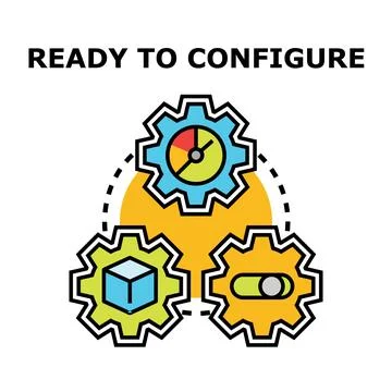 Configuration settings adjusting for customization process Stock Illustration
