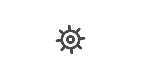 Configuration Symbol Rotating in a Seamless Loop Vídeo Stock 346649242