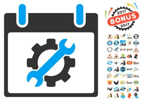 Configuration Tools Calendar Day Flat Vector Icon With Bonus イラスト素材