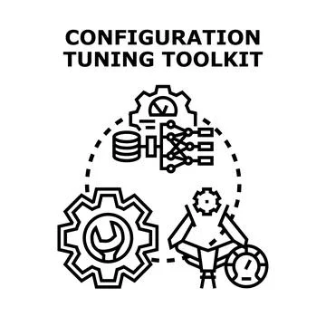 Configuration tuning toolkit concept illustration optimizing system Illustrazione stock