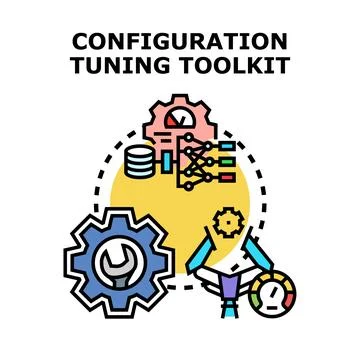 Configuration tuning toolkit concept illustration optimizing system Illustrazione stock