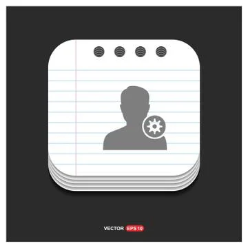 Configuration user icon  Gray icon on Notepad Style template Vector EPS 10 Fr イラスト素材