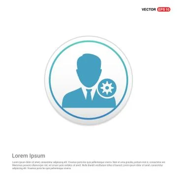 Configuration user icon  - white circle button Stock Illustration