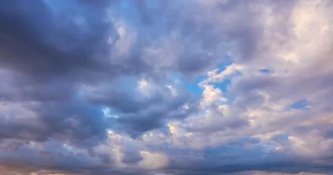 Configurations flying clouds at sunset Stock Footage 128122847