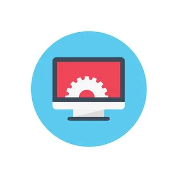 Configure circle flat icon Illustrazione stock