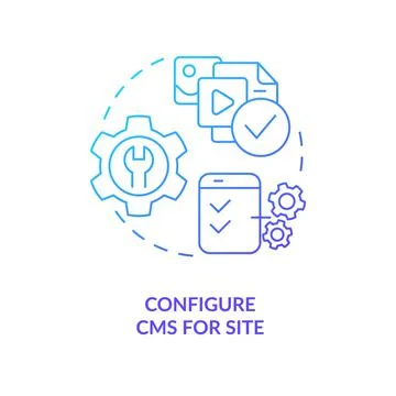 Configure CMS for site blue gradient concept icon Stock Illustration