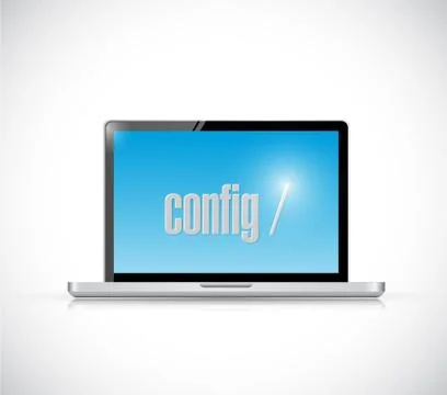 Configure code on a laptop. illustration design Illustrazione stock
