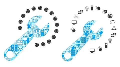 Configure Composition Icon for BigData and Computing Ilustração Stock