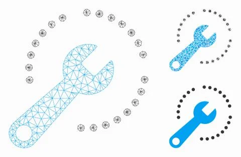 Configure Diagram Vector Mesh Wire Frame Model and Triangle Mosaic Icon 库存插图