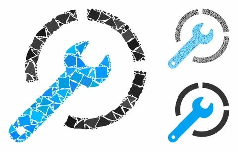 Configure spanner Composition Icon of Rough Elements Stock Illustration