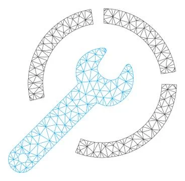 Configure Spanner Polygonal Frame Vector Mesh Illustration Stock-Illustration