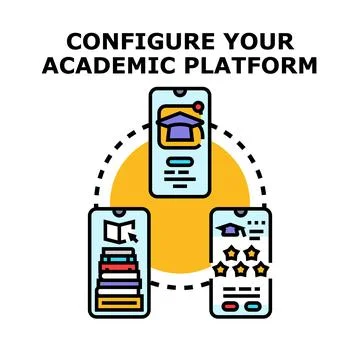 Configuring academic platform for online education learning イラスト素材