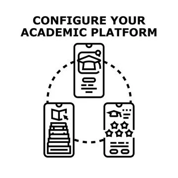 Configuring academic platform for online education learning 库存插图