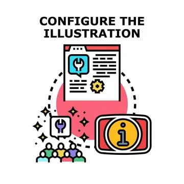 Configuring application settings and optimizing information Stock Illustration
