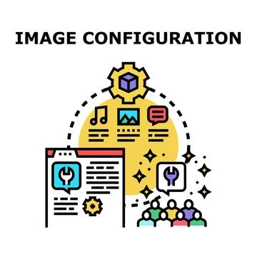 Configuring digital content and data management settings Stock Illustration