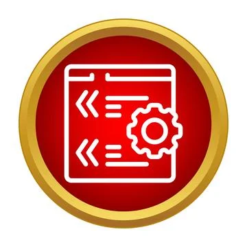 Configuring software development process with coding logic icon Stock Illustration