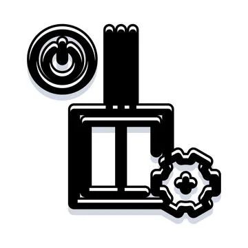 Configuring system power and settings icon concept 스톡 일러스트