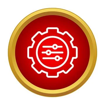 Configuring system settings with a gear and slider controls Stock Illustration