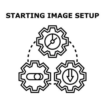 Configuring system settings starting image setup process Stock Illustration