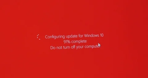 Configuring update for Windows 10 Stock Footage 77577475