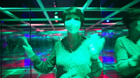 Confined space panic attack is a sudden onset of intense fear, physical reaction Stock Footage 141825542