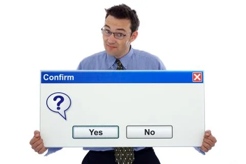 Confirm dialog box 스톡 사진
